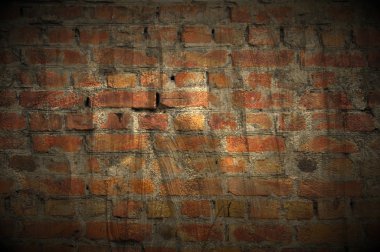 Dark Grungy Brick Wall as Background clipart