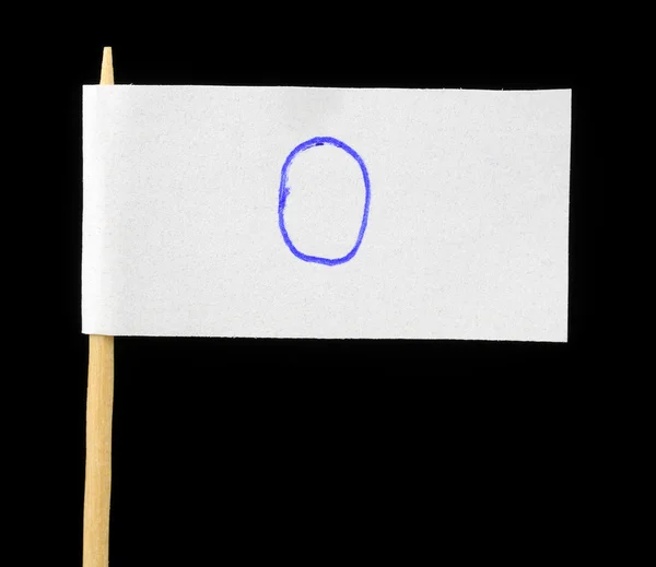 Número Cero manuscrito en la bandera de papel —  Fotos de Stock