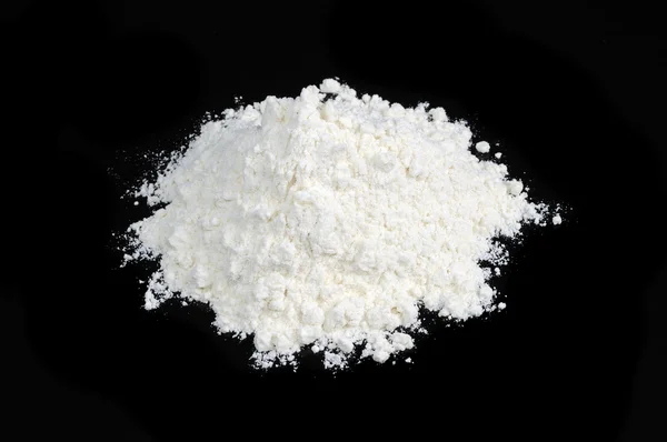 Pile of Flour on Black Background — Stock Photo, Image