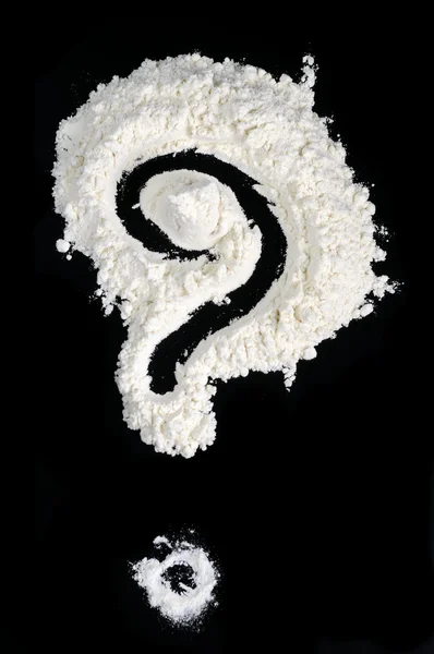 Question Mark Written in Flour — Stock Photo, Image