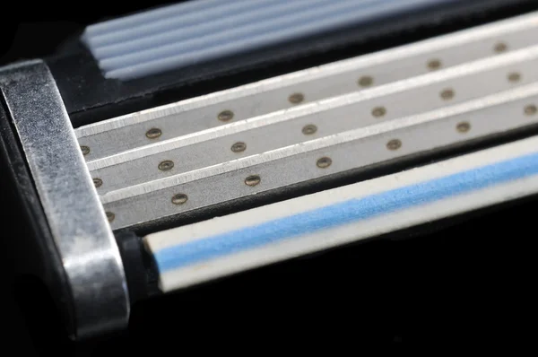 Triple-blade cartridge scheermes close-up — Stockfoto