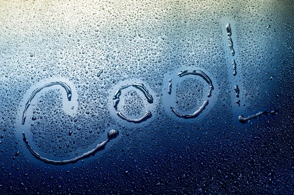 Word Cool Written with Water Drops — Stock Photo, Image