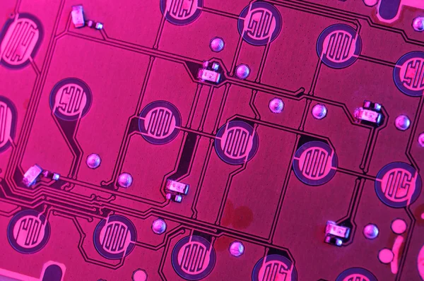Placa de circuito rosa — Foto de Stock