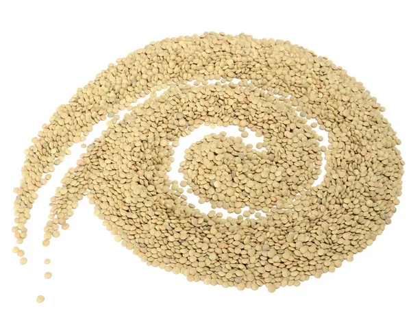 Spiral Made of Lentils on White Background — Stock Photo, Image