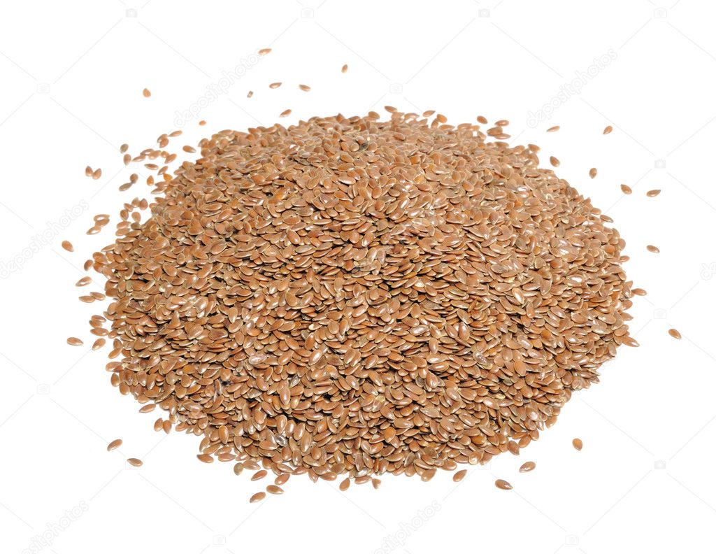 Flax Seeds Isolated on White Background