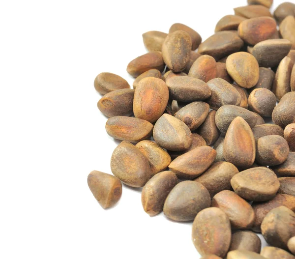 Pine Nuts on White Background — Stock Photo, Image