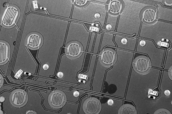モノクロの回路基板 — ストック写真