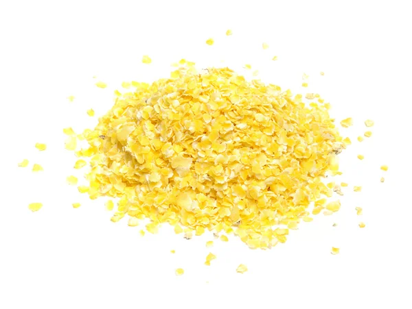 Flocos de milho isolados sobre fundo branco — Fotografia de Stock