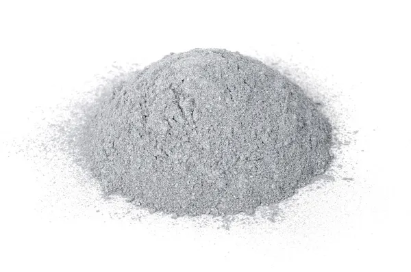 Beyaz arka plan üzerinde izole alüminyum tozu — Stok fotoğraf