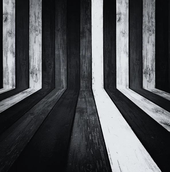 배경으로 흑백 나무 방 — 스톡 사진