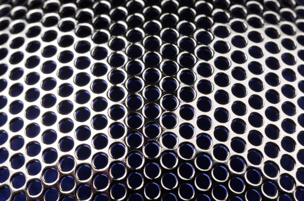 Grade de metal com células redondas como fundo — Fotografia de Stock