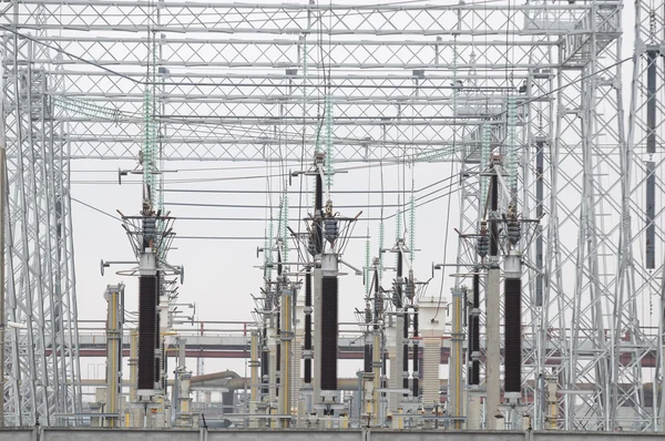 stock image Electric Power Transformers at Thermal Power Plant