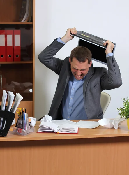 Aggression man in office — Stock Photo, Image