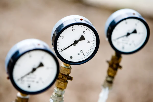 Stock image Manometers on the pipes