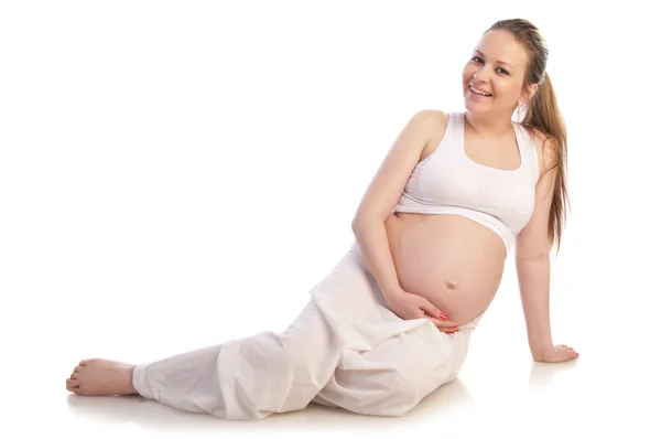 Mladá žena těhotná — Stock fotografie