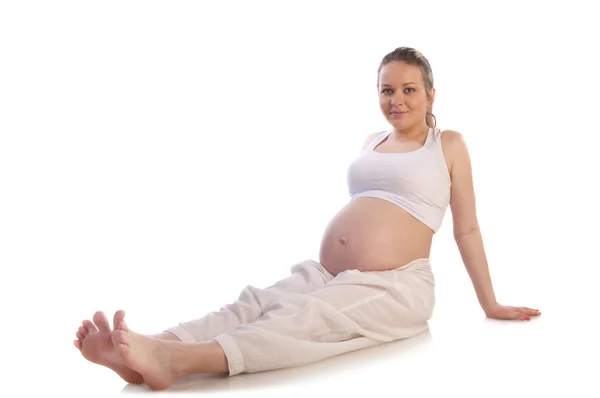 Молода жінка вагітна — стокове фото