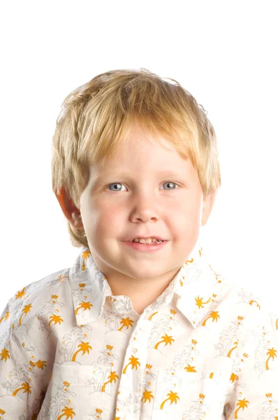 Retrato de un niño sobre fondo blanco —  Fotos de Stock