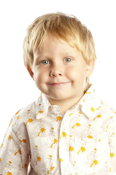 Ritratto di un giovane ragazzo su sfondo bianco — Foto Stock
