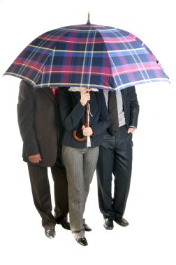 Image of a business with umbrella. clipart