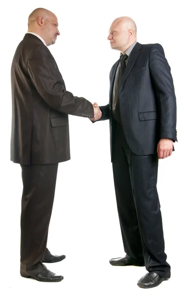Двоє бізнесменів тремтять руками — стокове фото