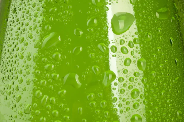 Textuur water druppels op de fles — Stockfoto