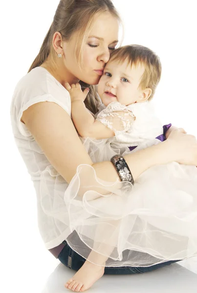 Happy mother with baby girl — Stock Photo, Image