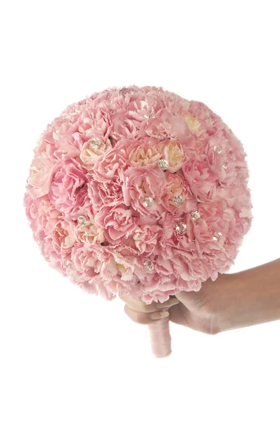 Розовый гвоздичный свадебный букет — стоковое фото