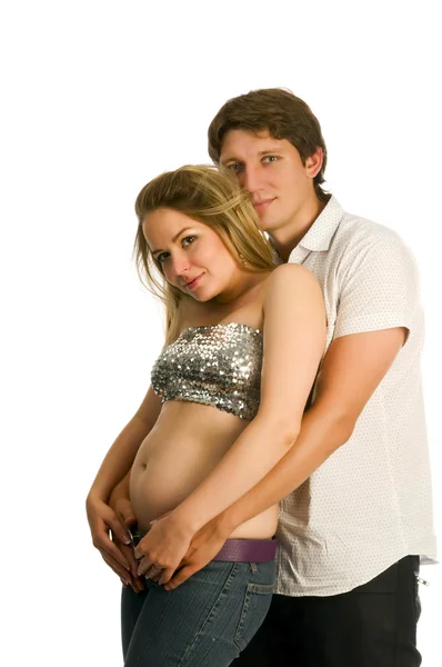 Šťastné těhotenství Stock Fotografie