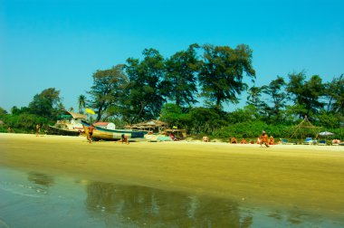 On the Mandrem beach in Goa clipart