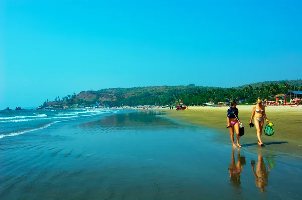 En la playa de Mandrem en Goa — Foto de Stock
