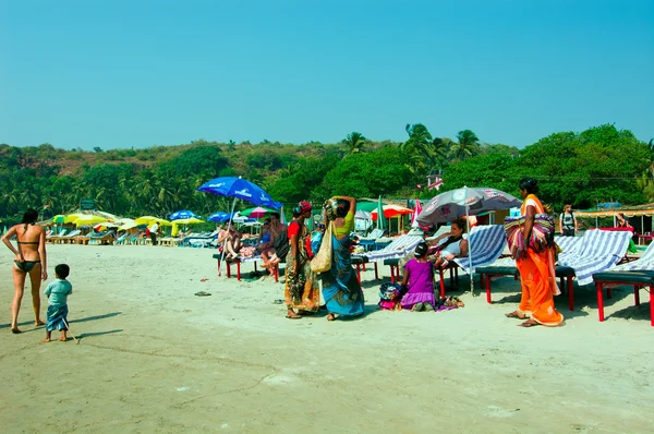 На Mandrem пляжі в Гоа — стокове фото