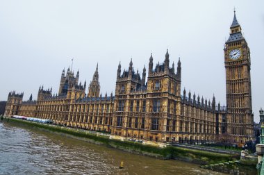 House of Parliament with Big Ban tower in London clipart