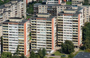 Aerial view blocks of flats clipart