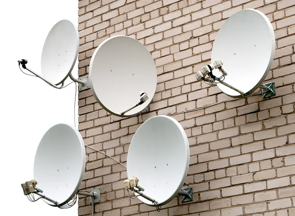Five satellite antennas — Stock Photo, Image
