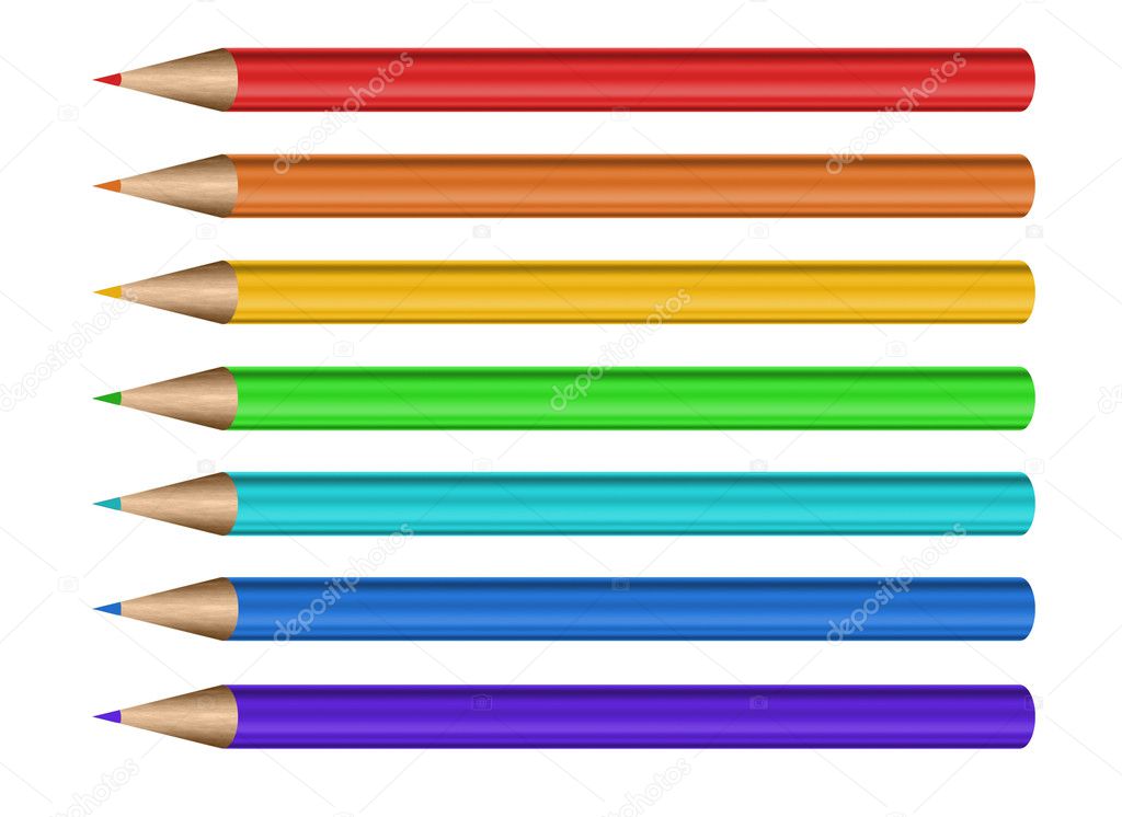 Different color pencils with erasers