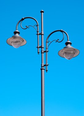 Two Street Lamp on metal lamppost clipart