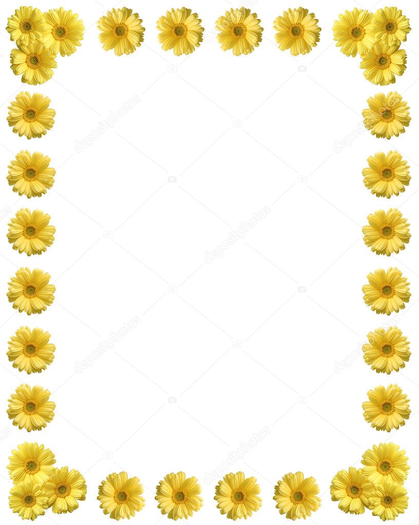 Yellow flower frame with copy space