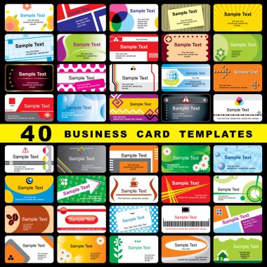 40 business cards clipart