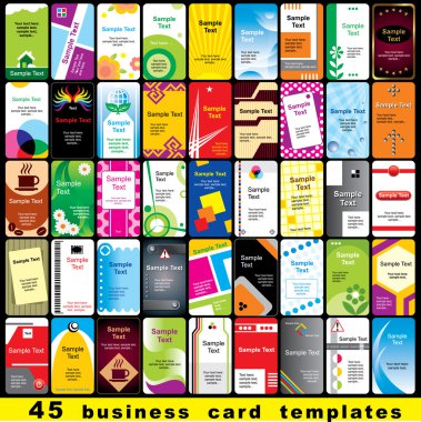 45 business cards clipart