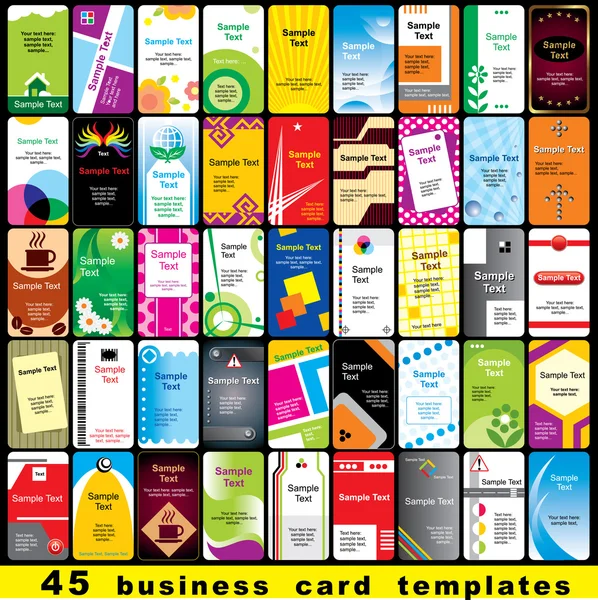 45 επαγγελματικές κάρτες — Διανυσματικό Αρχείο