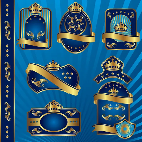 Blanck Синий Королевский labeles — стоковый вектор
