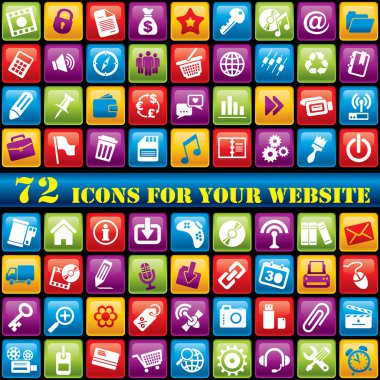 Color web icons clipart