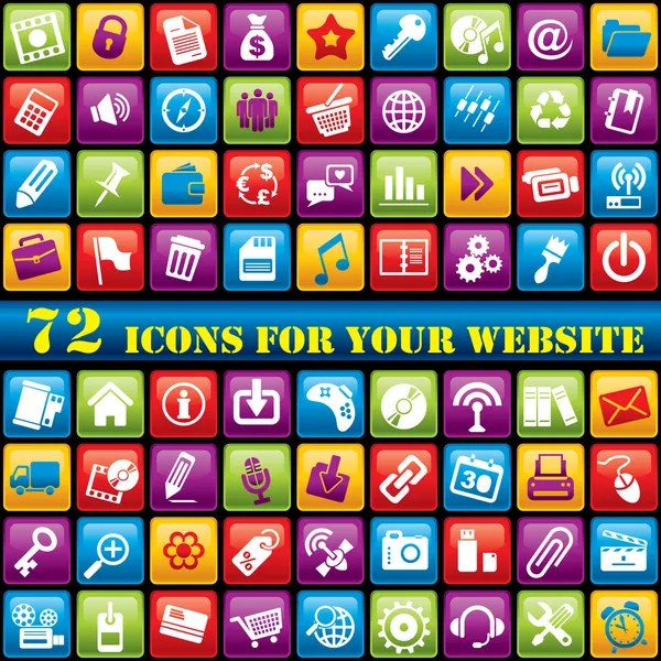 Iconos web de color — Vector de stock