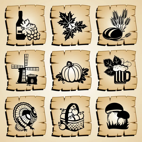 Iconos otoño — Archivo Imágenes Vectoriales