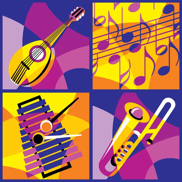 Set musical Instruments — Stock Vector