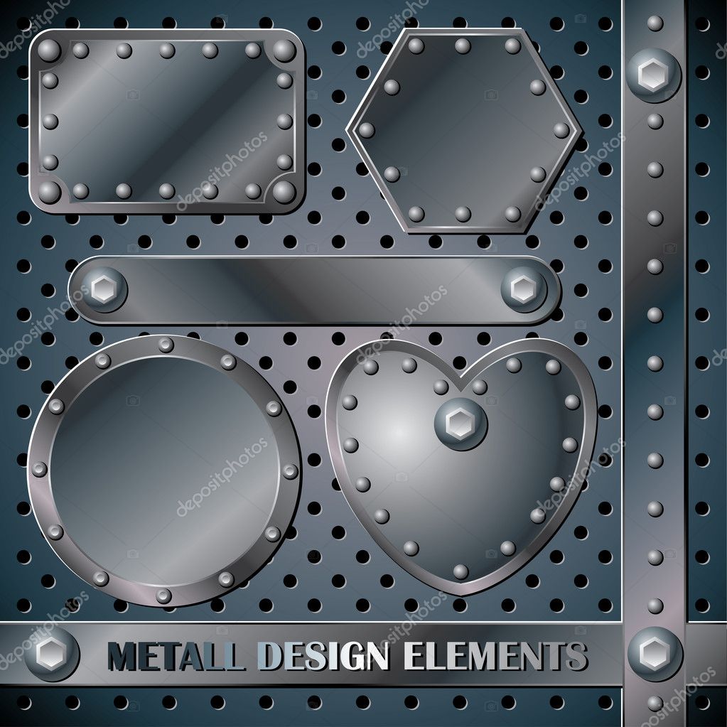 Set vector metall design elements