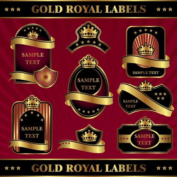 Gold royal labels — Stock Vector