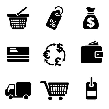 Computer commerce icons clipart