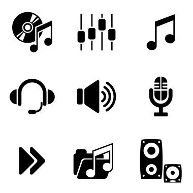 Computer audio icons clipart