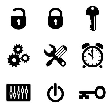 Computer settings icons clipart
